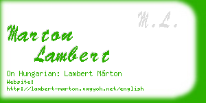marton lambert business card