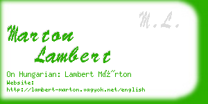marton lambert business card